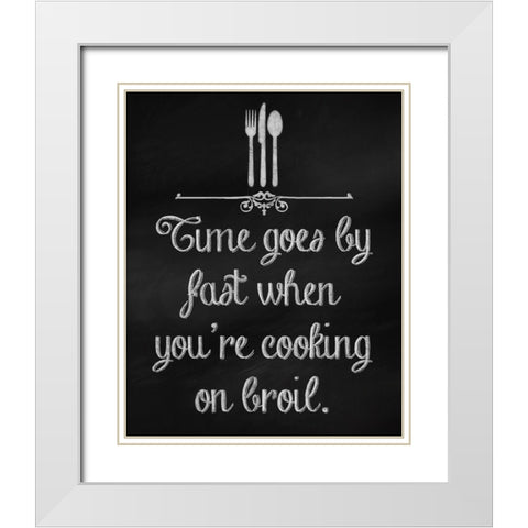 Broil White Modern Wood Framed Art Print with Double Matting by Lavoie, Tina