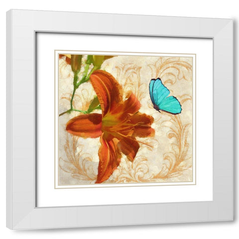 Satsuma Day Lily II White Modern Wood Framed Art Print with Double Matting by Lavoie, Tina
