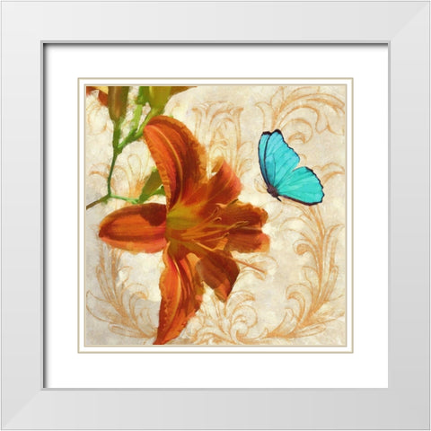 Satsuma Day Lily II White Modern Wood Framed Art Print with Double Matting by Lavoie, Tina