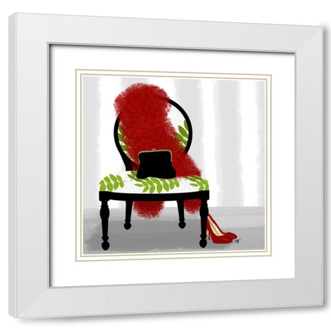 A Womanâ€™s Night Out I White Modern Wood Framed Art Print with Double Matting by Lavoie, Tina