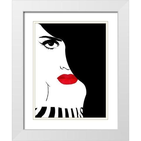 Francesca White Modern Wood Framed Art Print with Double Matting by Lavoie, Tina