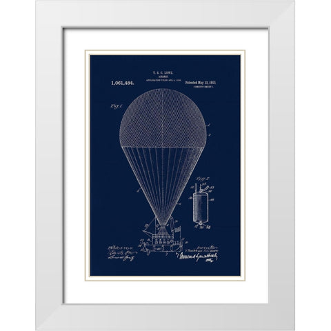 1913 Airship White Modern Wood Framed Art Print with Double Matting by Lavoie, Tina