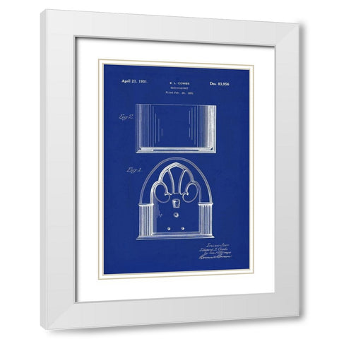 Radio Cabinet White Modern Wood Framed Art Print with Double Matting by Lavoie, Tina