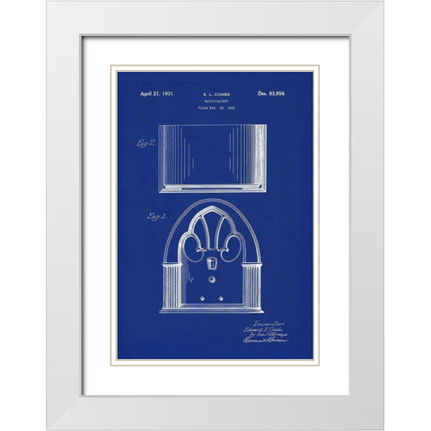 Radio Cabinet White Modern Wood Framed Art Print with Double Matting by Lavoie, Tina