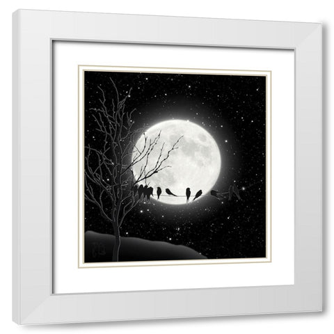 Moon Bath I White Modern Wood Framed Art Print with Double Matting by Lavoie, Tina