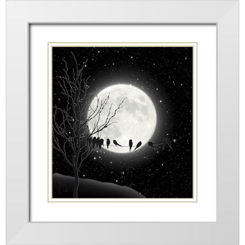 Moon Bath I White Modern Wood Framed Art Print with Double Matting by Lavoie, Tina
