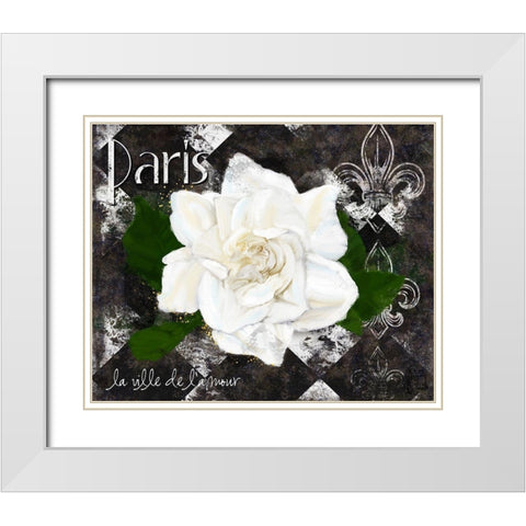 Paris La Vill De Lâ€™amour White Modern Wood Framed Art Print with Double Matting by Lavoie, Tina