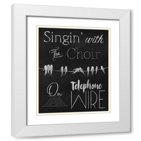 Singing Birdies White Modern Wood Framed Art Print with Double Matting by Lavoie, Tina