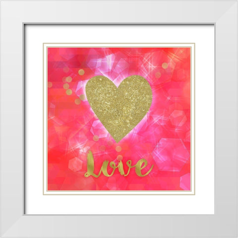 Glitter Love White Modern Wood Framed Art Print with Double Matting by Lavoie, Tina
