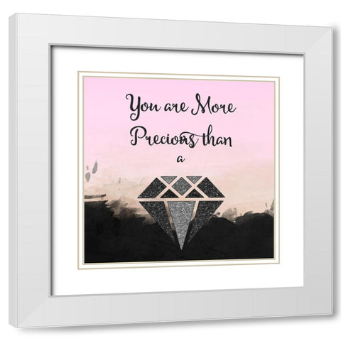 More Precious White Modern Wood Framed Art Print with Double Matting by Lavoie, Tina