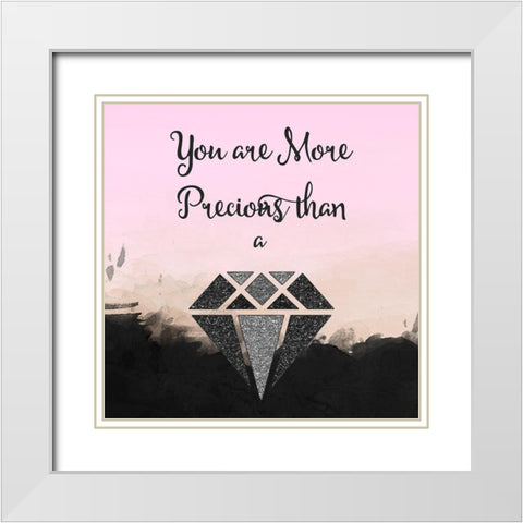 More Precious White Modern Wood Framed Art Print with Double Matting by Lavoie, Tina