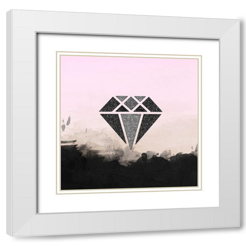 Precious Diamond White Modern Wood Framed Art Print with Double Matting by Lavoie, Tina