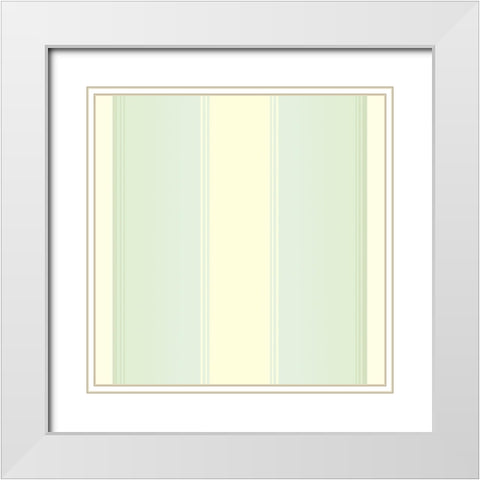Mint Cream Stripes White Modern Wood Framed Art Print with Double Matting by Lavoie, Tina
