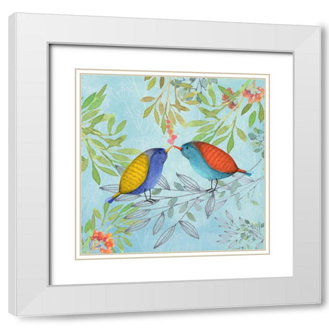 Morning Kiss White Modern Wood Framed Art Print with Double Matting by Lavoie, Tina