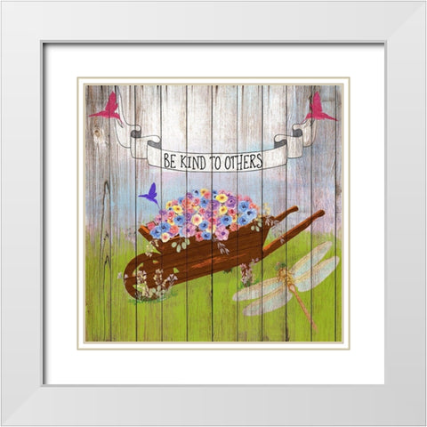Be Kind To Others White Modern Wood Framed Art Print with Double Matting by Lavoie, Tina