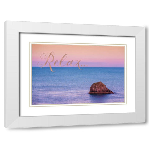 Relax White Modern Wood Framed Art Print with Double Matting by Lavoie, Tina