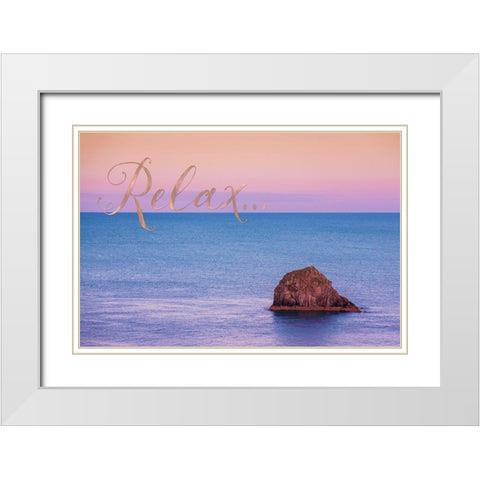 Relax White Modern Wood Framed Art Print with Double Matting by Lavoie, Tina