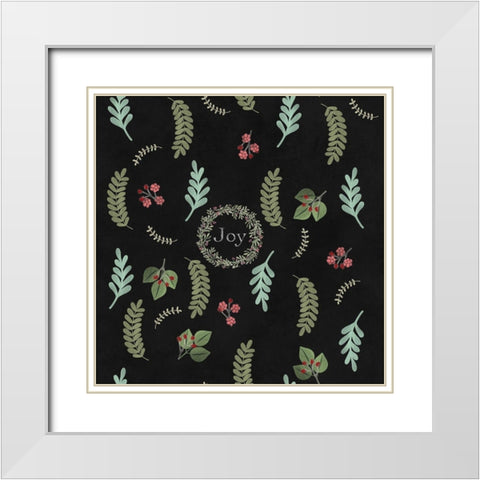 Holiday Botaical Pattern White Modern Wood Framed Art Print with Double Matting by Lavoie, Tina