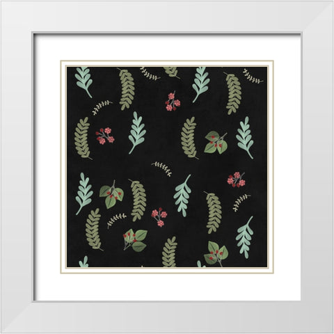 Winter Botaical Pattern White Modern Wood Framed Art Print with Double Matting by Lavoie, Tina