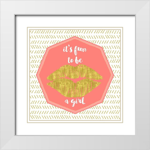 Its Fun To Be A Girl White Modern Wood Framed Art Print with Double Matting by Lavoie, Tina