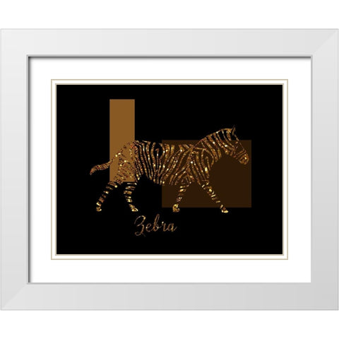 Gilt Zebra White Modern Wood Framed Art Print with Double Matting by Lavoie, Tina