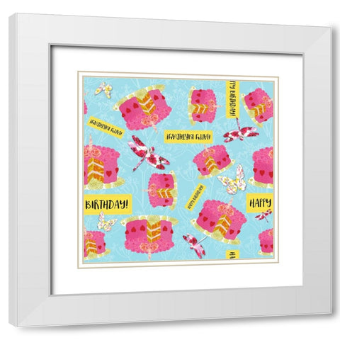 Birthday Garden Party White Modern Wood Framed Art Print with Double Matting by Lavoie, Tina