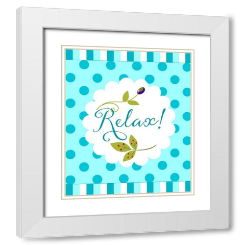 Relax White Modern Wood Framed Art Print with Double Matting by Lavoie, Tina