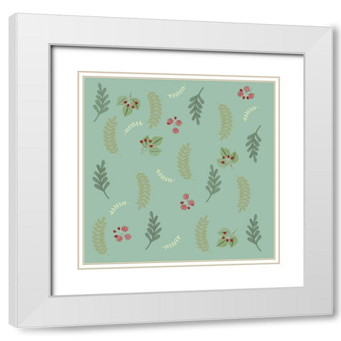 Springn Summer Botanical Leaves White Modern Wood Framed Art Print with Double Matting by Lavoie, Tina