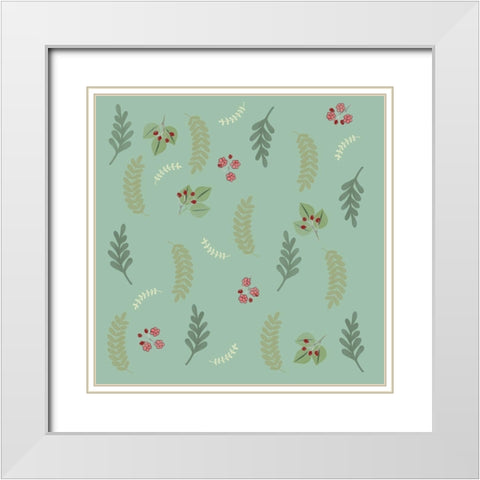 Springn Summer Botanical Leaves White Modern Wood Framed Art Print with Double Matting by Lavoie, Tina