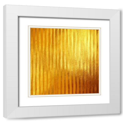 Stripes D Or White Modern Wood Framed Art Print with Double Matting by Lavoie, Tina