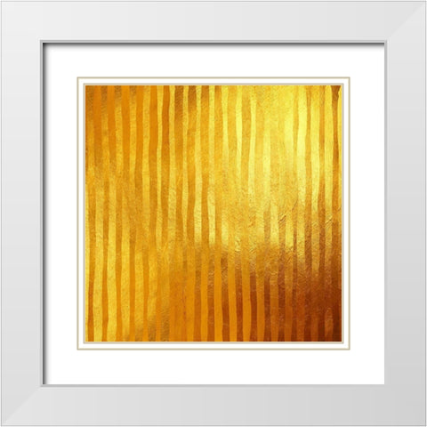 Stripes D Or White Modern Wood Framed Art Print with Double Matting by Lavoie, Tina