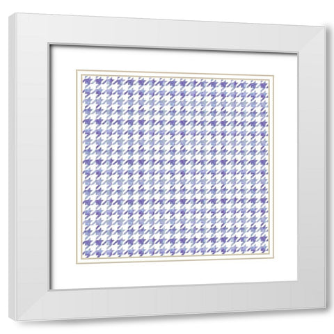 Purple Watercolor Houndstooth White Modern Wood Framed Art Print with Double Matting by Lavoie, Tina