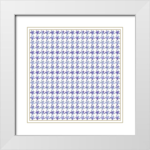 Purple Watercolor Houndstooth White Modern Wood Framed Art Print with Double Matting by Lavoie, Tina