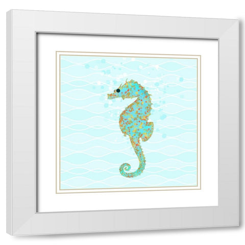 Stanley Seahorse White Modern Wood Framed Art Print with Double Matting by Lavoie, Tina