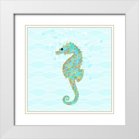 Stanley Seahorse White Modern Wood Framed Art Print with Double Matting by Lavoie, Tina