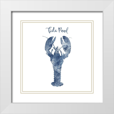Lobster Tide Pool White Modern Wood Framed Art Print with Double Matting by Lavoie, Tina