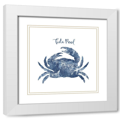 Tide Pool Crab White Modern Wood Framed Art Print with Double Matting by Lavoie, Tina
