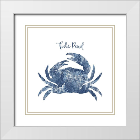 Tide Pool Crab White Modern Wood Framed Art Print with Double Matting by Lavoie, Tina