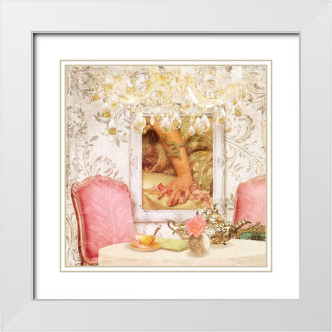 Hotel Regina Paris High Tea White Modern Wood Framed Art Print with Double Matting by Lavoie, Tina