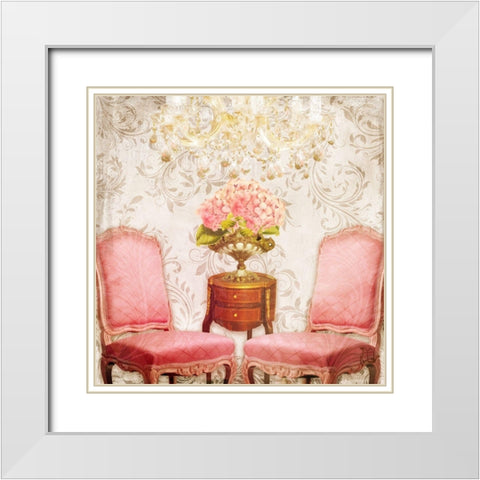 Hotel Regina Paris Salon circa 1900 White Modern Wood Framed Art Print with Double Matting by Lavoie, Tina