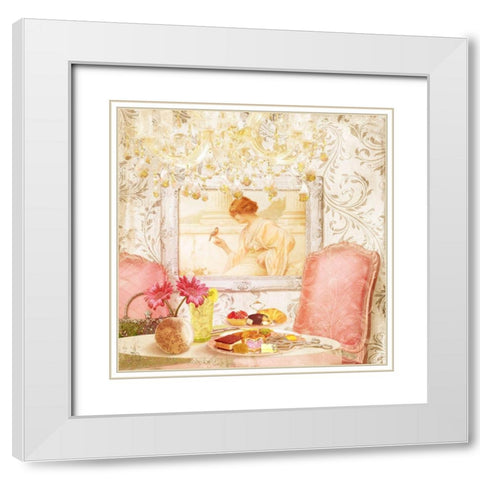 Hotel Regina Paris Tearoom Lunch White Modern Wood Framed Art Print with Double Matting by Lavoie, Tina