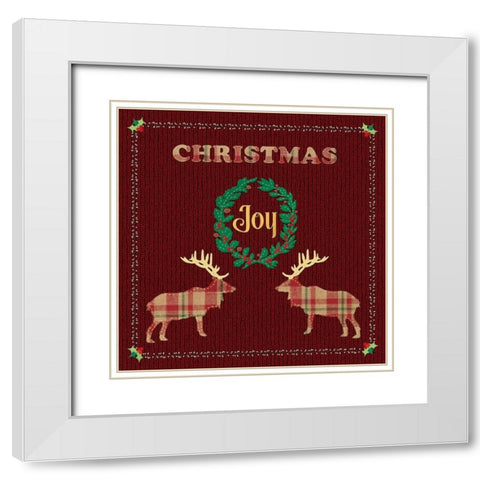 Christmas Joy White Modern Wood Framed Art Print with Double Matting by Lavoie, Tina