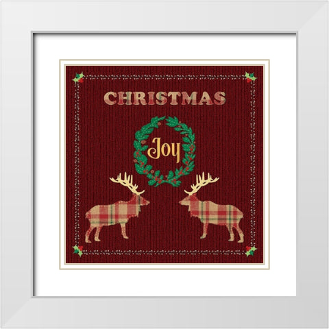 Christmas Joy White Modern Wood Framed Art Print with Double Matting by Lavoie, Tina