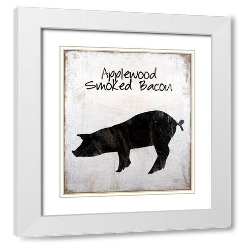 Applewood Smoked Bacon White Modern Wood Framed Art Print with Double Matting by Lavoie, Tina