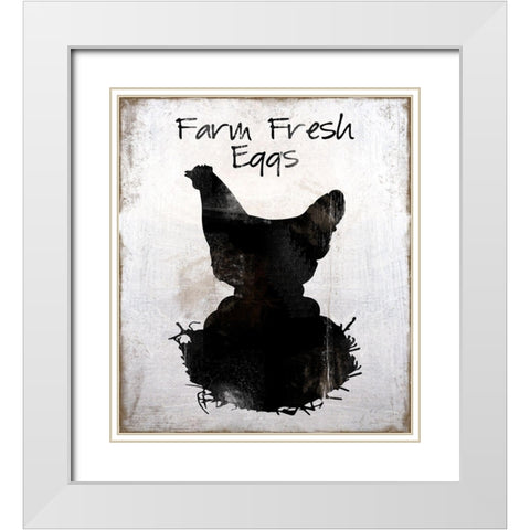 Farm Fresh Eggs White Modern Wood Framed Art Print with Double Matting by Lavoie, Tina