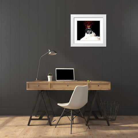 Royal Love Pup - Shi Tzu White Modern Wood Framed Art Print with Double Matting by Lavoie, Tina