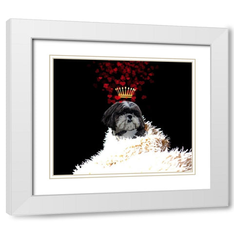 Royal Love Pup - Shi Tzu White Modern Wood Framed Art Print with Double Matting by Lavoie, Tina