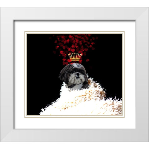 Royal Love Pup - Shi Tzu White Modern Wood Framed Art Print with Double Matting by Lavoie, Tina