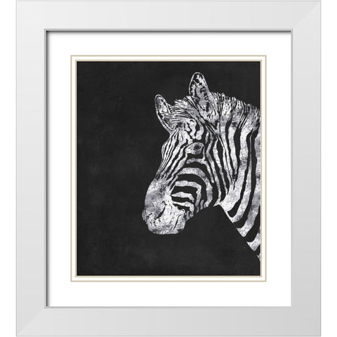 Silver Zebra White Modern Wood Framed Art Print with Double Matting by Lavoie, Tina