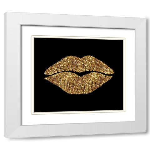 24 Karat Kiss White Modern Wood Framed Art Print with Double Matting by Lavoie, Tina